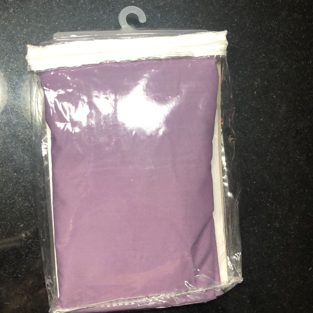 One curtain 80”x84” fits 1”rod Purple w/ tie back